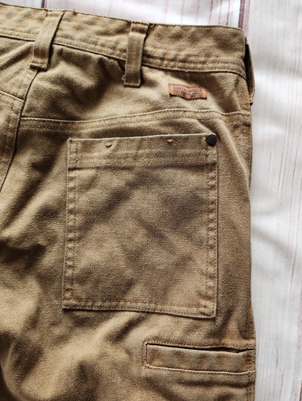 Smith & Rogue "Original Canvas Rogue Pant" Hemp Blend Tan | Men's Size 31x29 - Picture 8 of 13